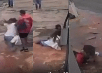 Repórter da TV Centro América cai em buraco em Cuiabá