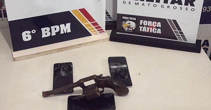 Trio invade casa, efetuam disparos e é preso em Cáceres