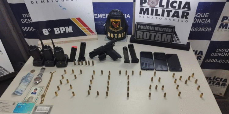 Dupla armada é presa pela Rotam em Cáceres