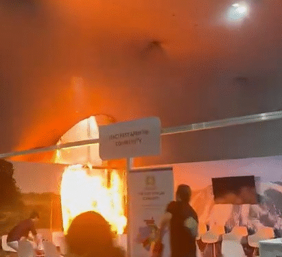 Incêndio atinge área central da COP 30 em Belém