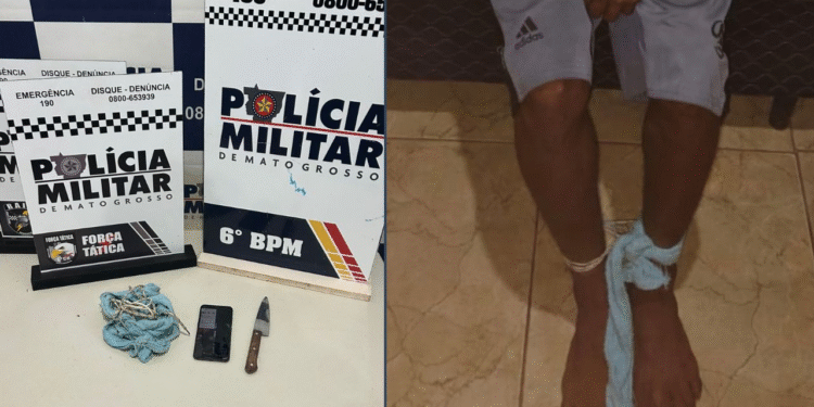 Homem é encontrado amarrado durante ação da Força Tática em Cáceres