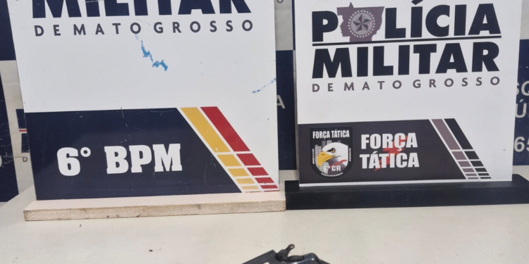 Homem é preso com revólver durante ação policial no bairro Rodeio, em Cáceres