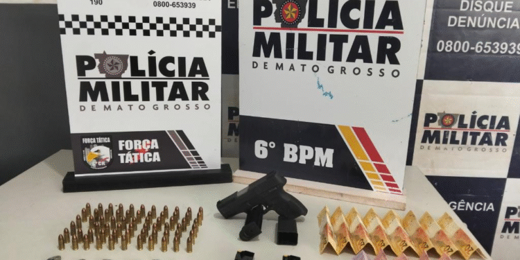 PM prende faccionados e apreende arma e drogas durante operação em Cáceres