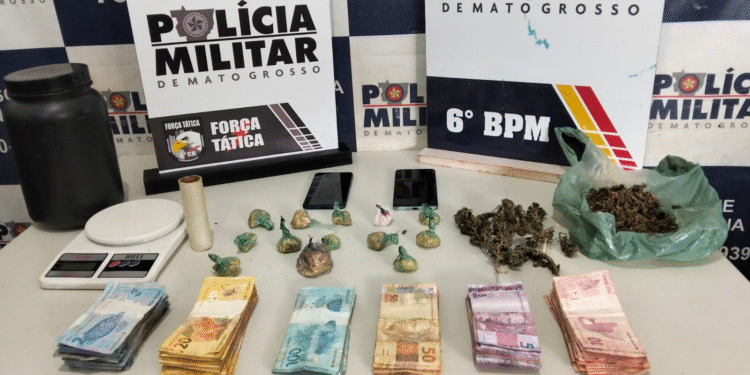 Força Tática desarticula ponto de venda de drogas e apreende mais de R$ 7 mil em Cáceres