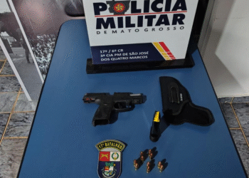 PM prende dois homens por porte ilegal de armas em São José dos Quatro Marcos