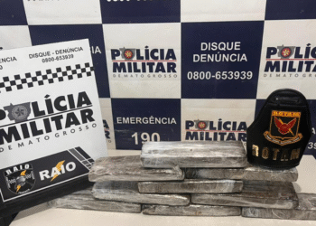 RAIO apreende tabletes de maconha enterrados e prende suspeito por tráfico em Cáceres