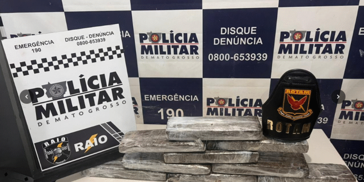 RAIO apreende tabletes de maconha enterrados e prende suspeito por tráfico em Cáceres