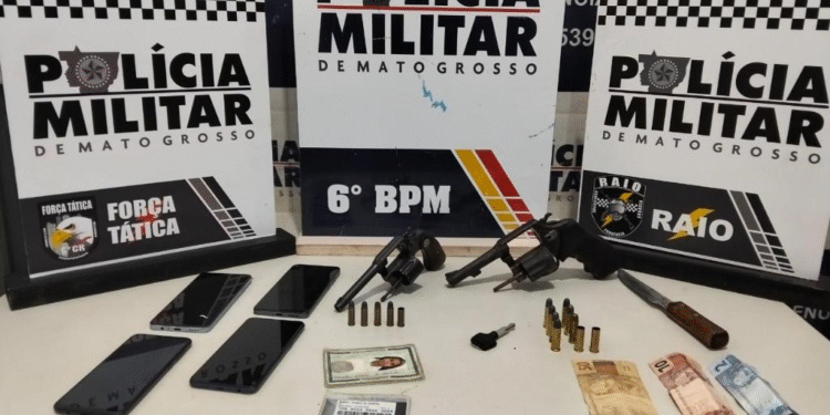 Cinco suspeitos são presos após troca de tiros com a PM em Cáceres